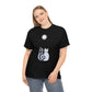" Cats Mesmerized by the Full Moon's Glow" design Black Cotton Tee
