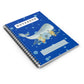 Whale and Flower design (Blue) Spiral Notebook - Ruled Line 118 pages