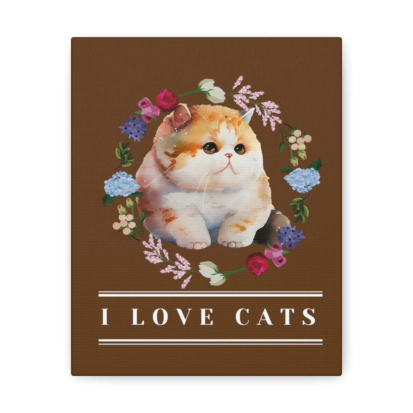 " I love cats " Chubby Cat design Canvas Gallery Wraps poster