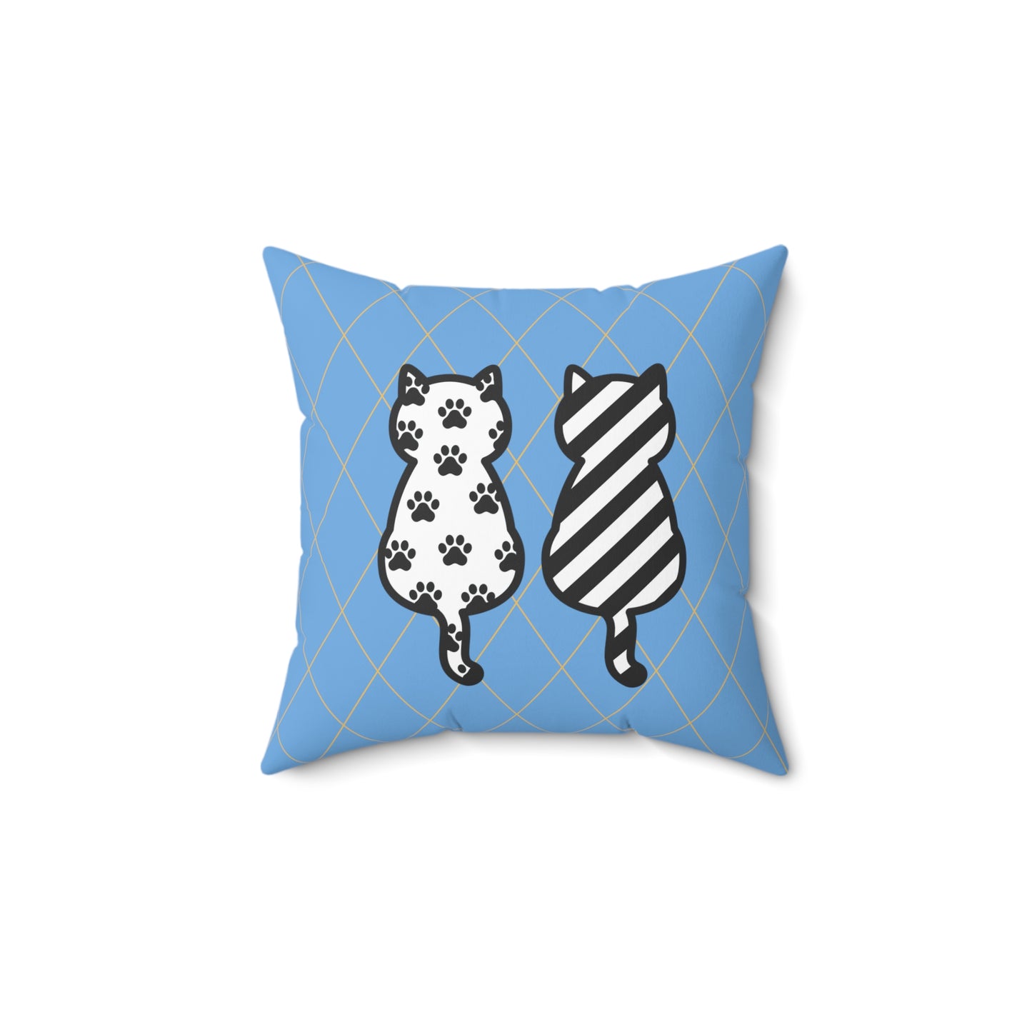 Cute Cat's Back Design Spun Polyester Square Indoor Pillow