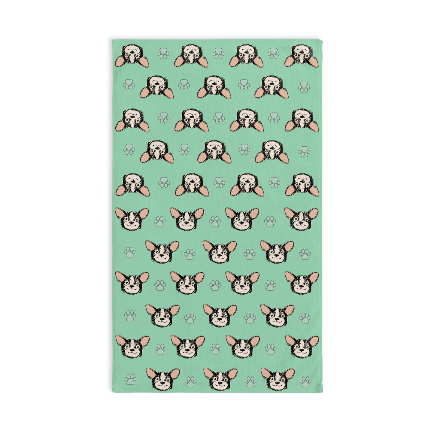 Cute Dog Faces and Paws Design Hand Towel 16″ × 28″