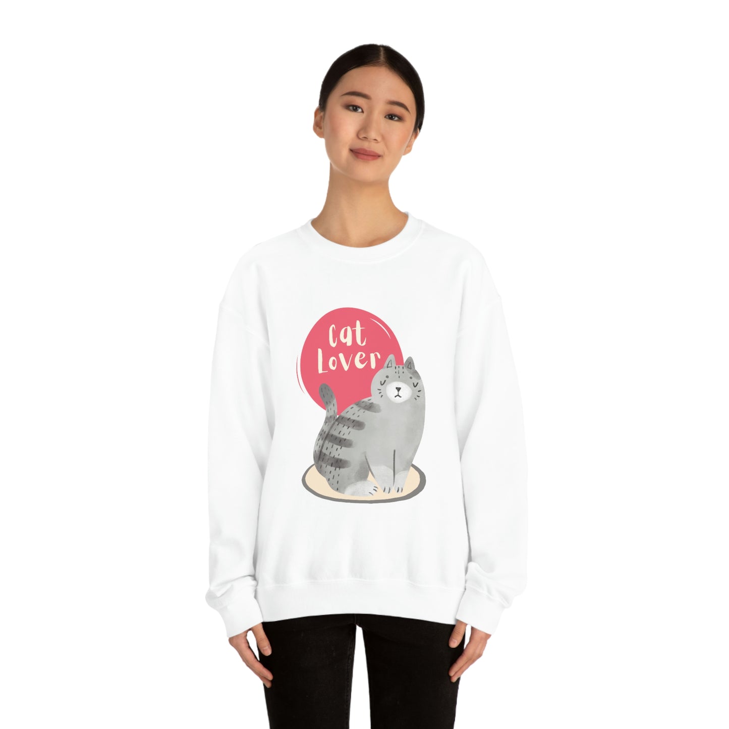 Cute Cat "Cat Lover " Heavy Blend™ Crewneck Sweatshirt