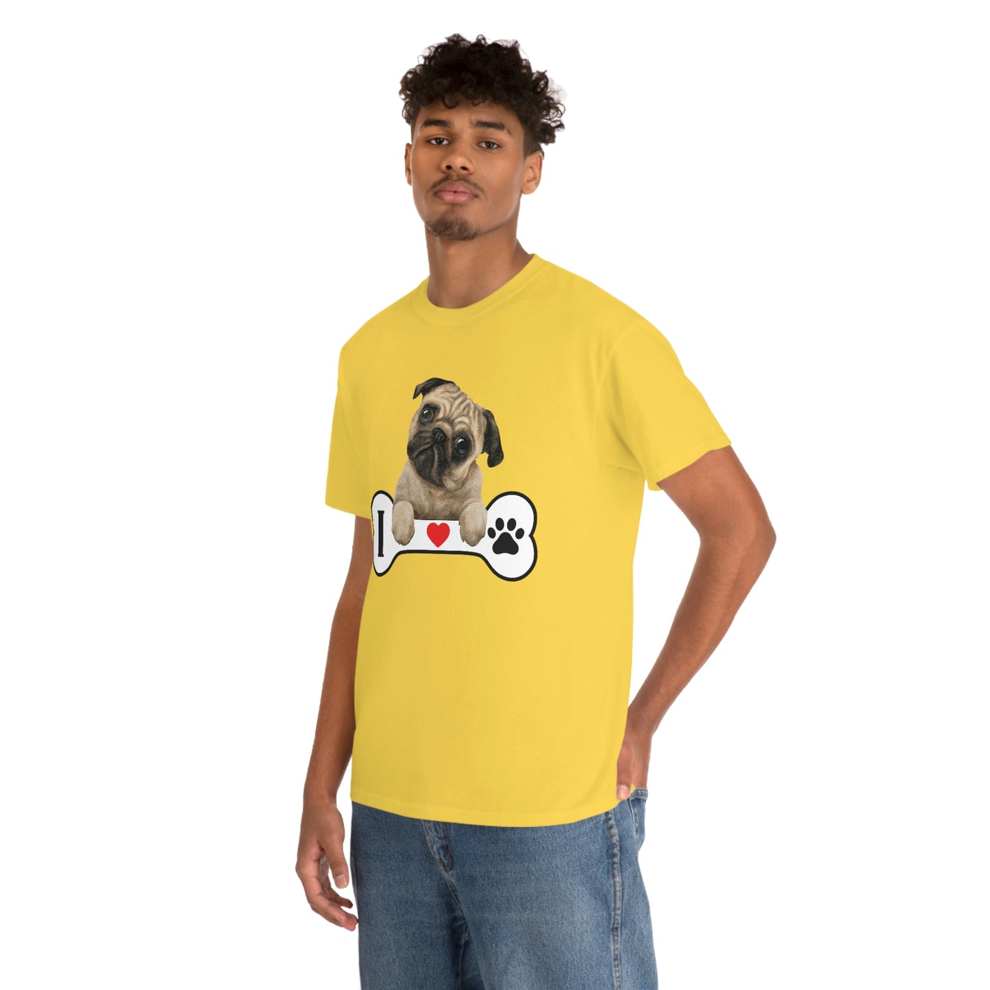 I Love PAW ( Pug puppy)  "Dog Lover" design Graphic tee shirt