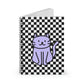 Checkerboard pattern Grey Cat design Spiral Notebook - Ruled Line