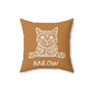 Cats Kittens Meow design Light Brown Spun Polyester Square Pillow
