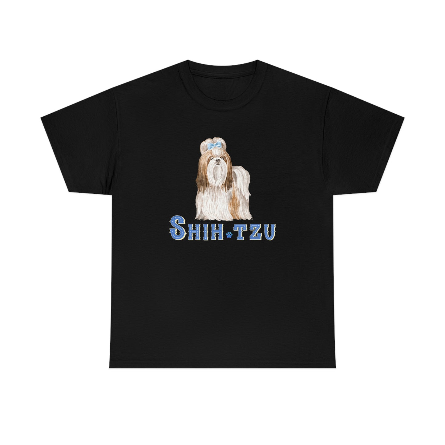 Beautiful Shih-Tzu Dog (Long Hair) design Cotton Tee