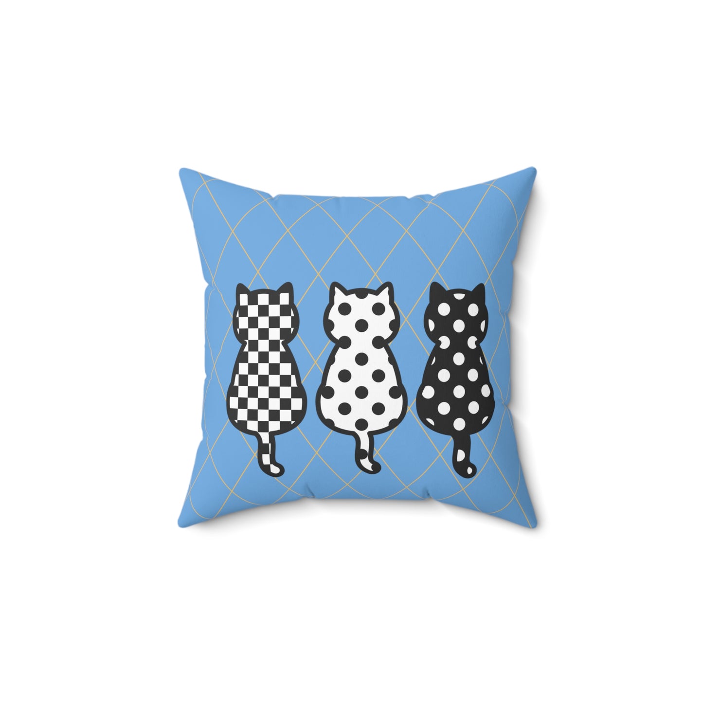 Cute Cat's Back Design Spun Polyester Square Indoor Pillow