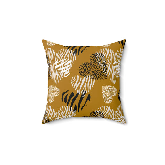 Animal prints Heats design Spun Polyester Square Pillow