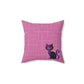 Colorful Purple Cat Design Spun Polyester Square Indoor Pillow