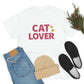 Pink Glitter Cat Lover Logo with Gold Paws design Graphic tee shirt