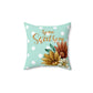 Home Sweet Home Flower Polka Dots design Spun Polyester Square Pillow
