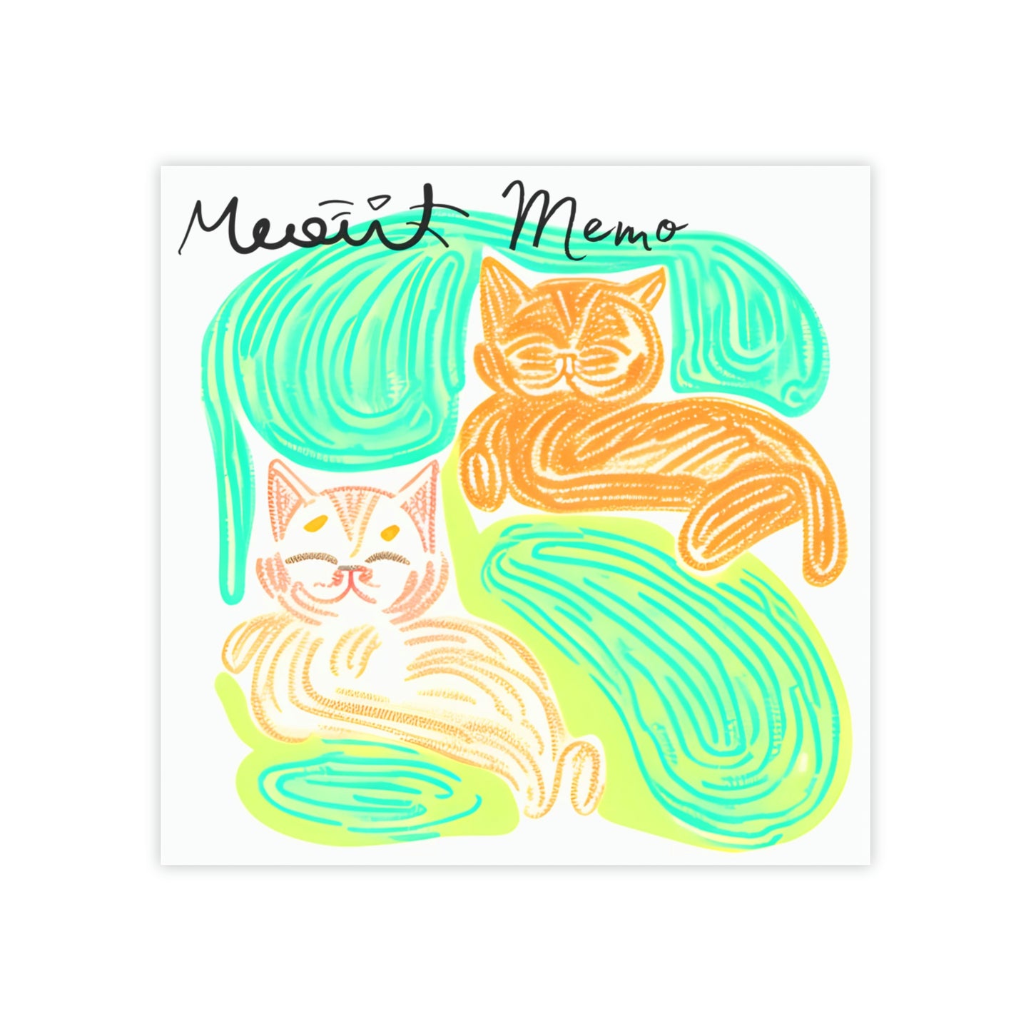 Meow Memo Cute Hand Drawing Cats design Post-it® Note Pads