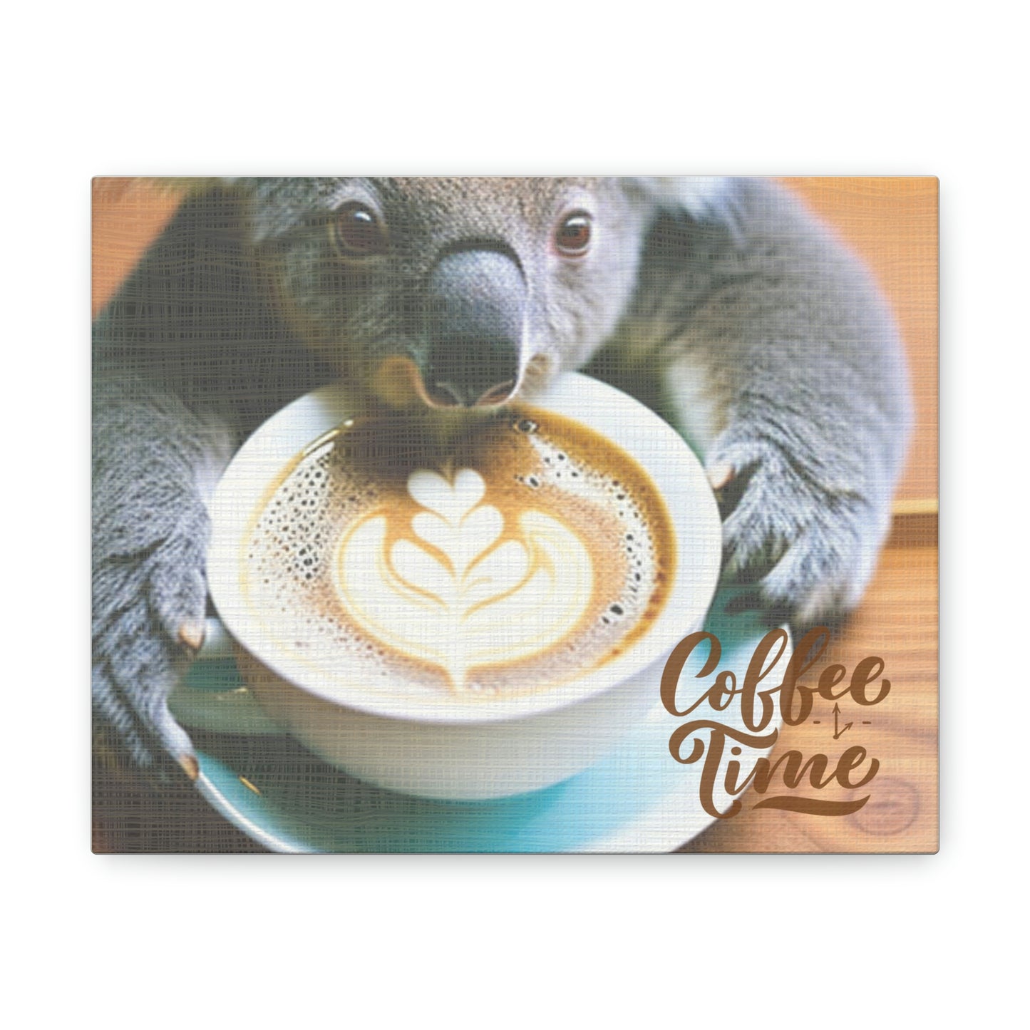 " Coffee Time " Koala Bear with Coffee/Latte design Canvas Gallery Wraps poster
