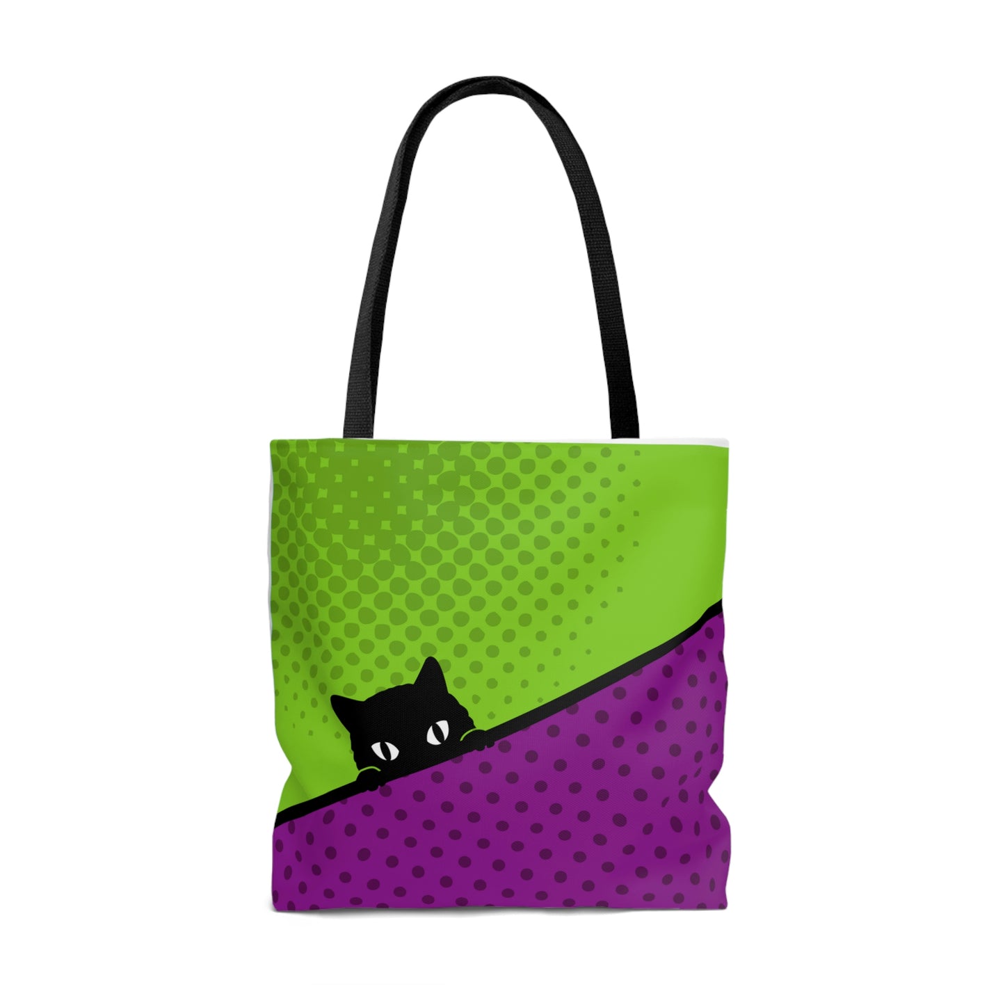 Black Cat Colorful Design Tote Bag  (AOP)