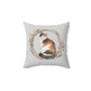 Gorgeous Cat with Floral Wreath design Spun Polyester Square Indoor Pillow