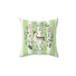 Reindeer Green striped design Spun Polyester Square Pillow