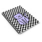 Checkerboard pattern Grey Cat design Spiral Notebook - Ruled Line
