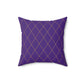 Purple Diamond pattern with Sleeping Cat Spun Polyester Square Indoor Pillow