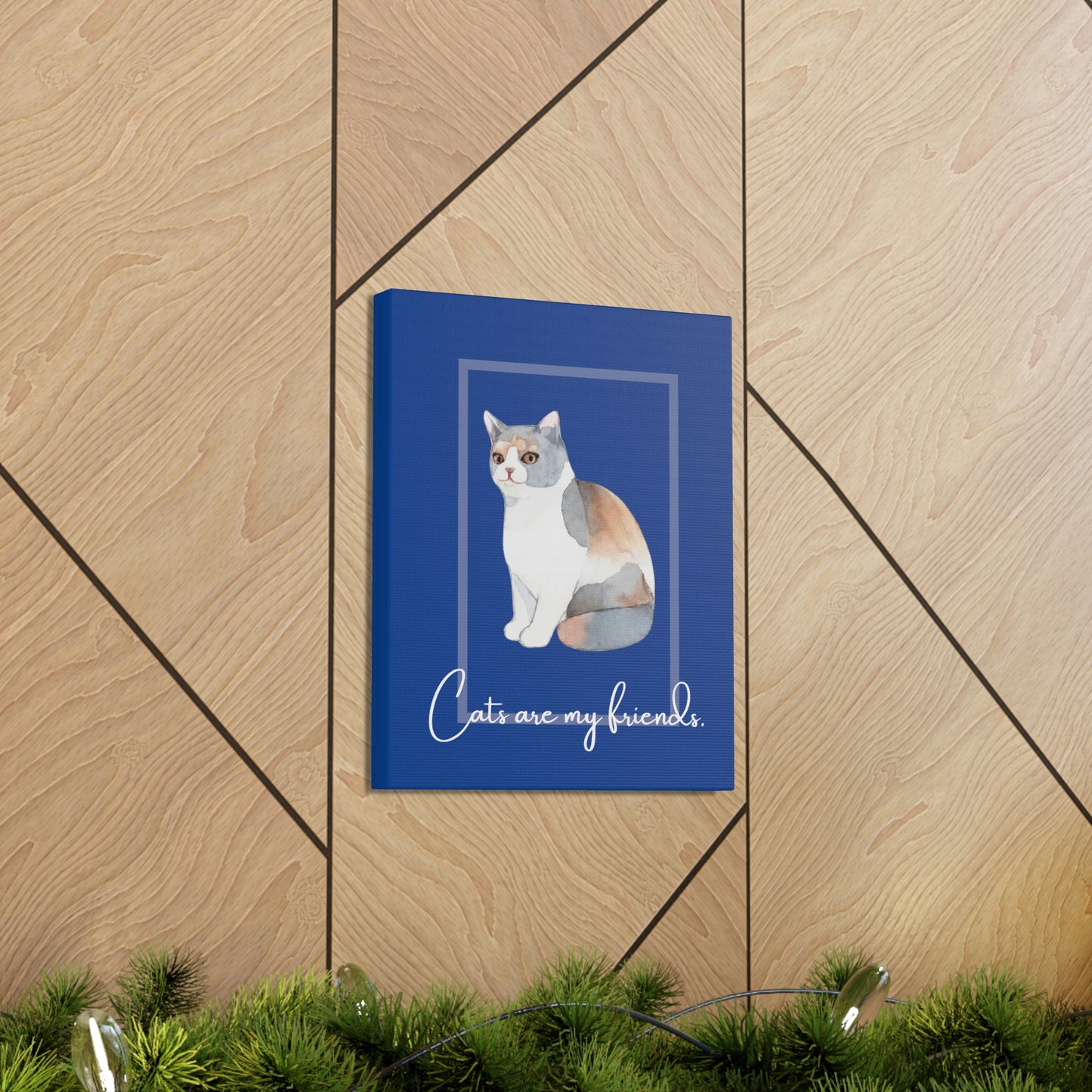 Cats are my friends. design (Dark Blue) Canvas Gallery Wraps poster