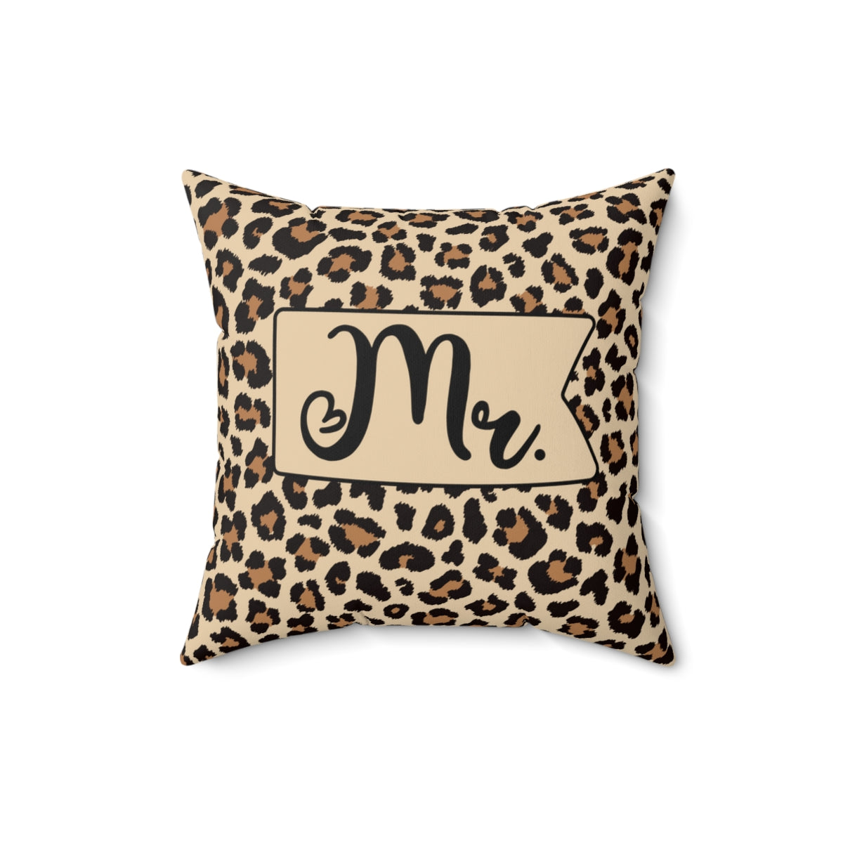 Mr. Leopard print design Spun Polyester Square Pillow