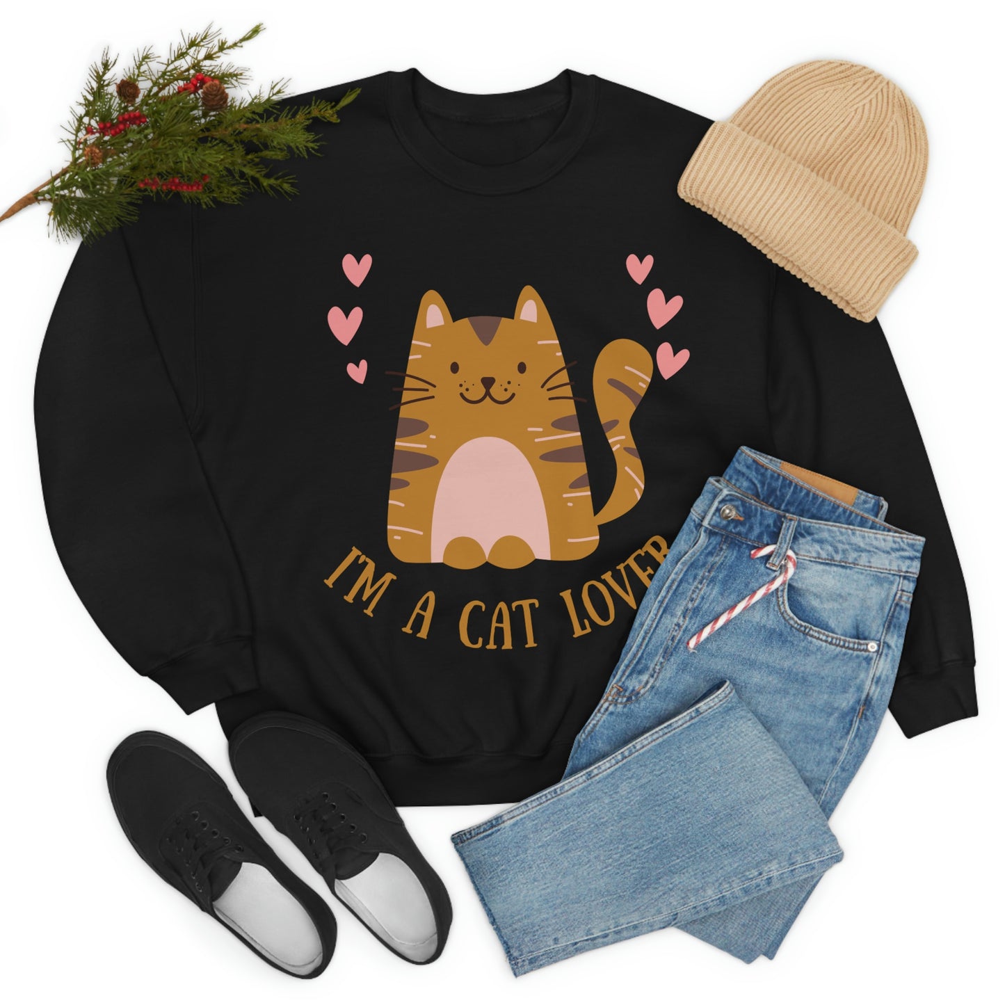 " I'm a Cat Lover" Brown Cat design Heavy Blend™ Crewneck Sweatshirt