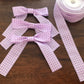 Handmade Bows 3pcs with White/Lavender checked Ribbon 30”