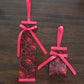 Handmade Fabric Essential Oil Diffuser Strap Long (Black/Red)