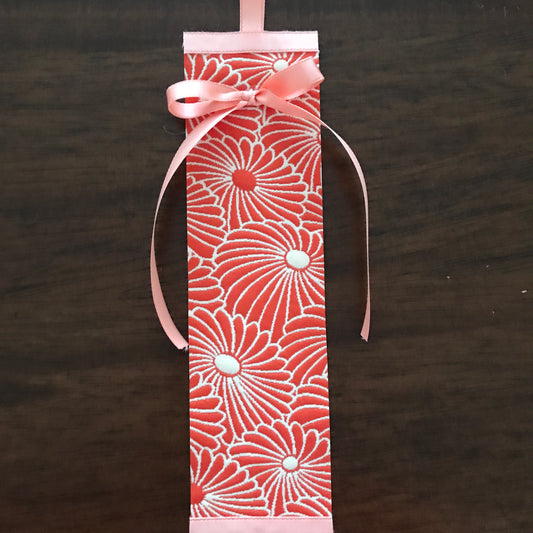Handmade Fabric Essential Oil Diffuser Strap Long (Orange/White)